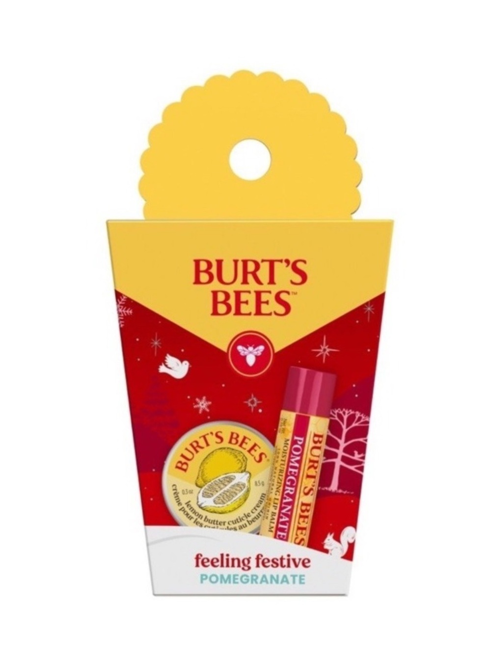 Burt’s Bees Pomegranate Lip Balm & Lemon Butter Cuticle Cream Gift Set NEW